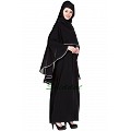 Cape abaya- Black-Grey Cape abaya- Black-Grey